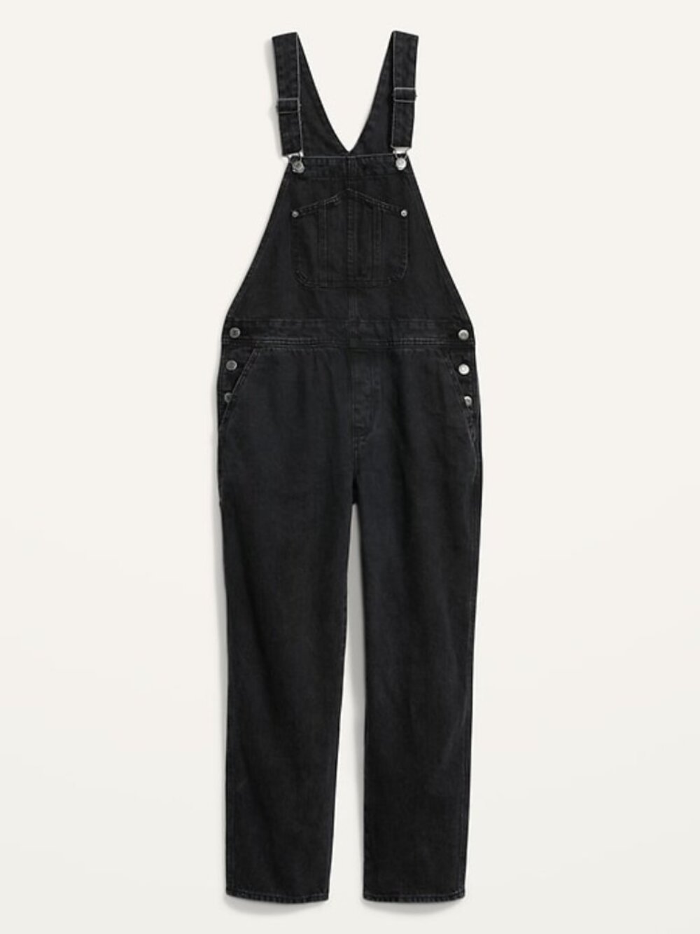 Old Navy Straight Slouchy Black Jean Overalls